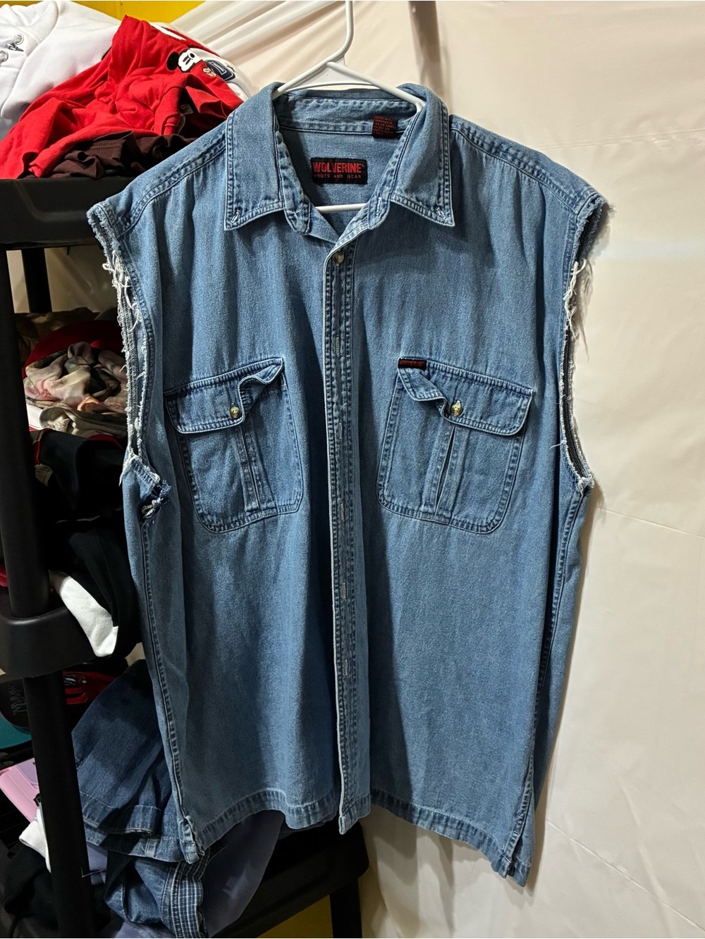 Wolverine Light Blue Sleeveless Denim Shirt Jacket